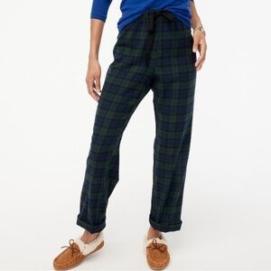 NWT J. Crew Factory Yarn Dyed Flannel Pajama in Green Blue Plaid